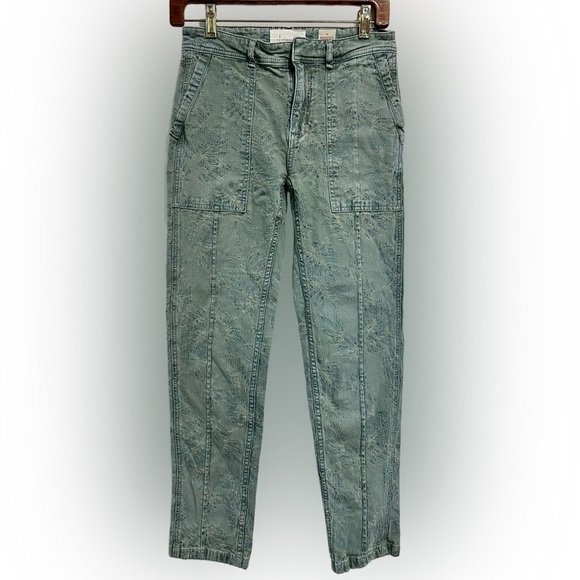 ANTHROPOLOGIE the Wanderer sage blue skinny textured jeans - Picture 1 of 11